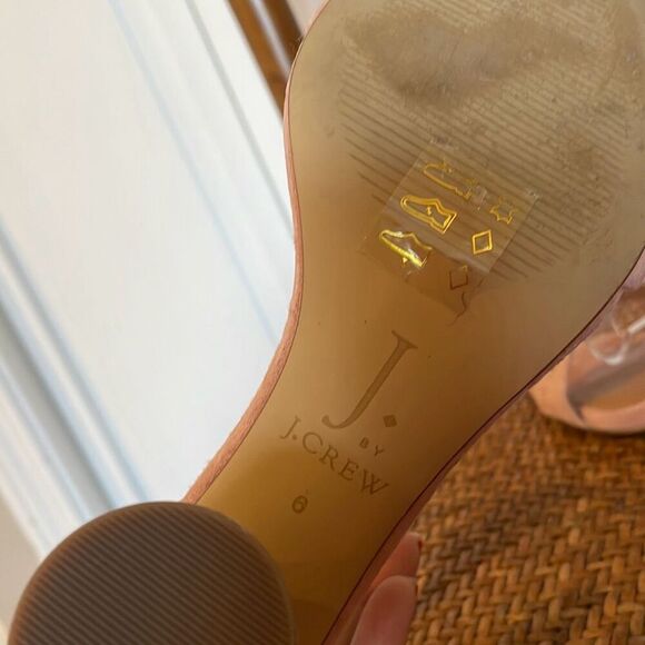 J.Crew light pink suede rounded block heel sandals size 6 - Picture 7 of 9